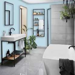 Homebase Bathroom Mid Sheen Paint - Blue Lace 2.5L -Outlet Home Harmony Store 12832552 3664832979612717
