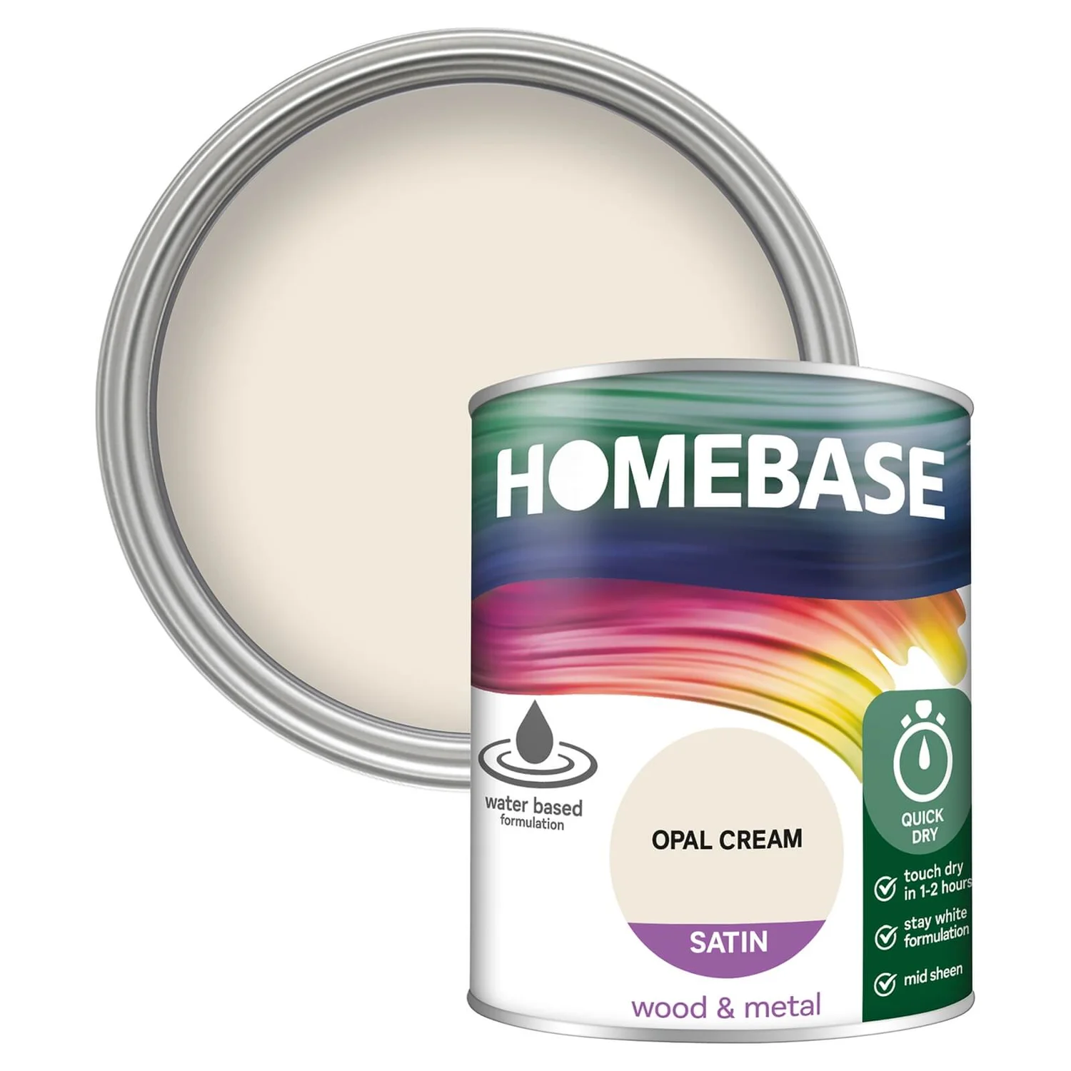 Homebase Interior Quick Dry Satin Paint Opal Cream - 750ml 1 Homebase Interior Quick Dry Satin Paint Opal Cream - 750ml