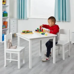 None Wooden Table And Chair Set - White 9 None Wooden Table And Chair Set - White -Outlet Home Harmony Store 12834469 1914833169070025