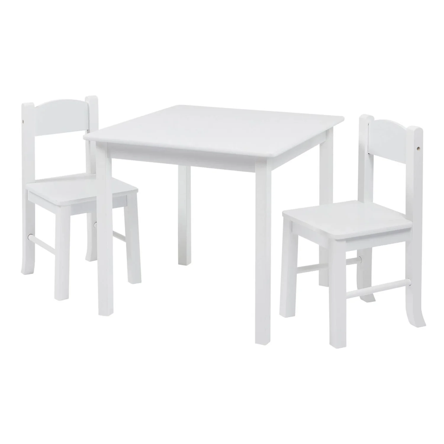 None Wooden Table And Chair Set - White 1 None Wooden Table And Chair Set - White