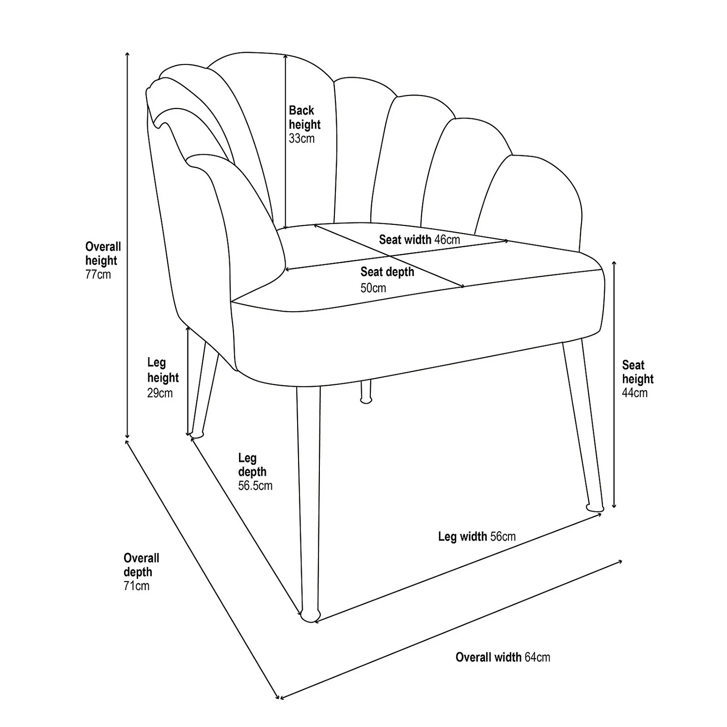 Sophia Scallop Occasional Chair - Cerise 4 Sophia Scallop Occasional Chair - Cerise - Image 4