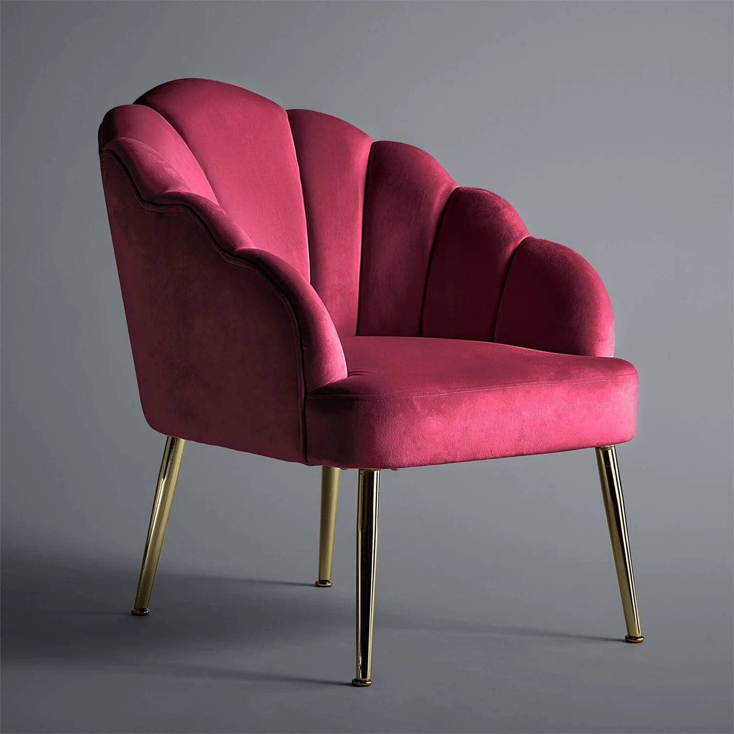 Sophia Scallop Occasional Chair - Cerise 3 Sophia Scallop Occasional Chair - Cerise - Image 3