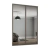Shaker 2 Door Sliding Wardrobe Kit Mirror With Stone Grey Frame (W)1753 X (H)2260mm