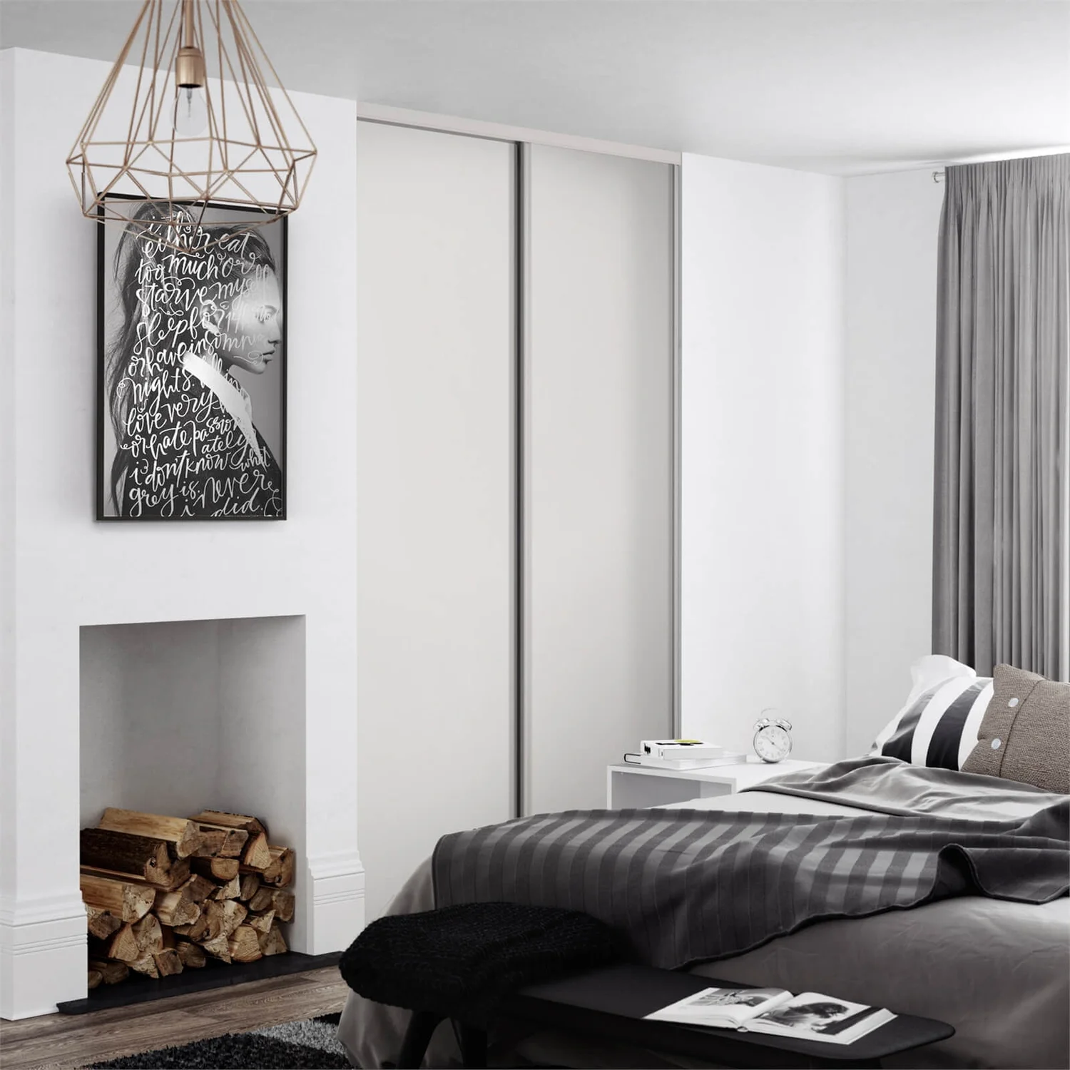 Classic 2 Door Sliding Wardrobe Kit Dove Grey Panel (W)1489 X (H)2260mm 2 Classic 2 Door Sliding Wardrobe Kit Dove Grey Panel (W)1489 X (H)2260mm - Image 2