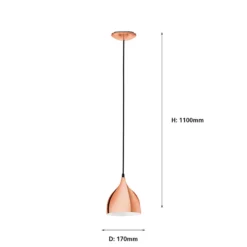 Eglo Coretto Pendant Light - Brushed Copper -Outlet Home Harmony Store 12836705 1234833169162380