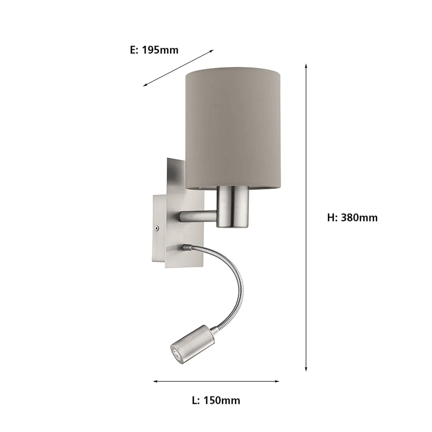 Eglo Pasteri Wall Light - Satin Nickel 3 Eglo Pasteri Wall Light - Satin Nickel - Image 3
