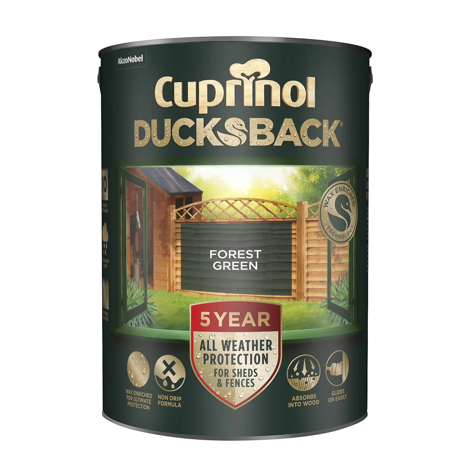 Cuprinol 5 Year Ducksback - Forest Green - 5L 1 Cuprinol 5 Year Ducksback - Forest Green - 5L
