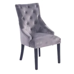 Annabelle Velvet Dining Chairs - Set Of 2 - Grey -Outlet Home Harmony Store 12838750 1104904215103973