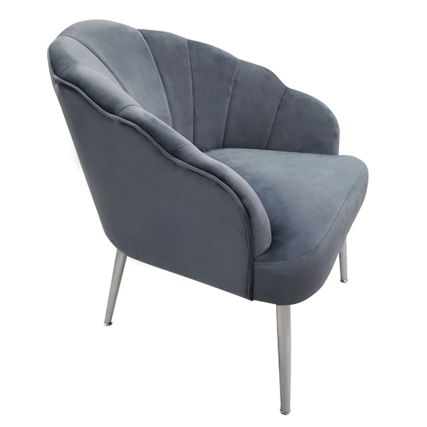 Sophia Scallop Occasional Chair - Grey 4 Sophia Scallop Occasional Chair - Grey - Image 4