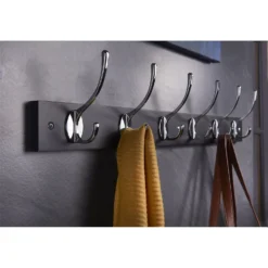 6 Victorian Chrome Hooks On Black Bloc Board -Outlet Home Harmony Store 12839305 2694845858895059