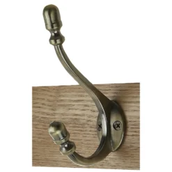 6 Deco Antique Brass Hook On Light Rustic Board -Outlet Home Harmony Store 12839317 1724847724879984