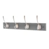 4 Victorian Satin Nickel Hooks On Slate Grey Bloc Board