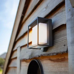 Lutec Curtis Solar LED Outdoor Wall Light With PIR Motion Sensor -Outlet Home Harmony Store 12840750 1044952682968670