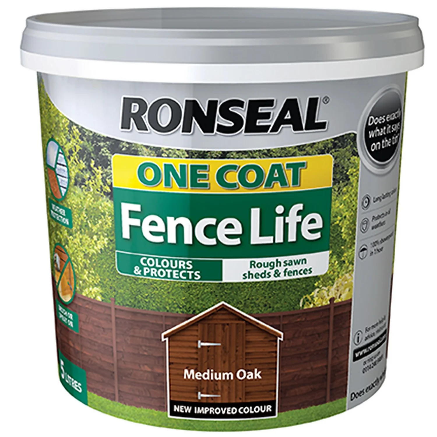 Ronseal One Coat Fence Life Paint Medium Oak - 5L 4 Ronseal One Coat Fence Life Paint Medium Oak - 5L - Image 4