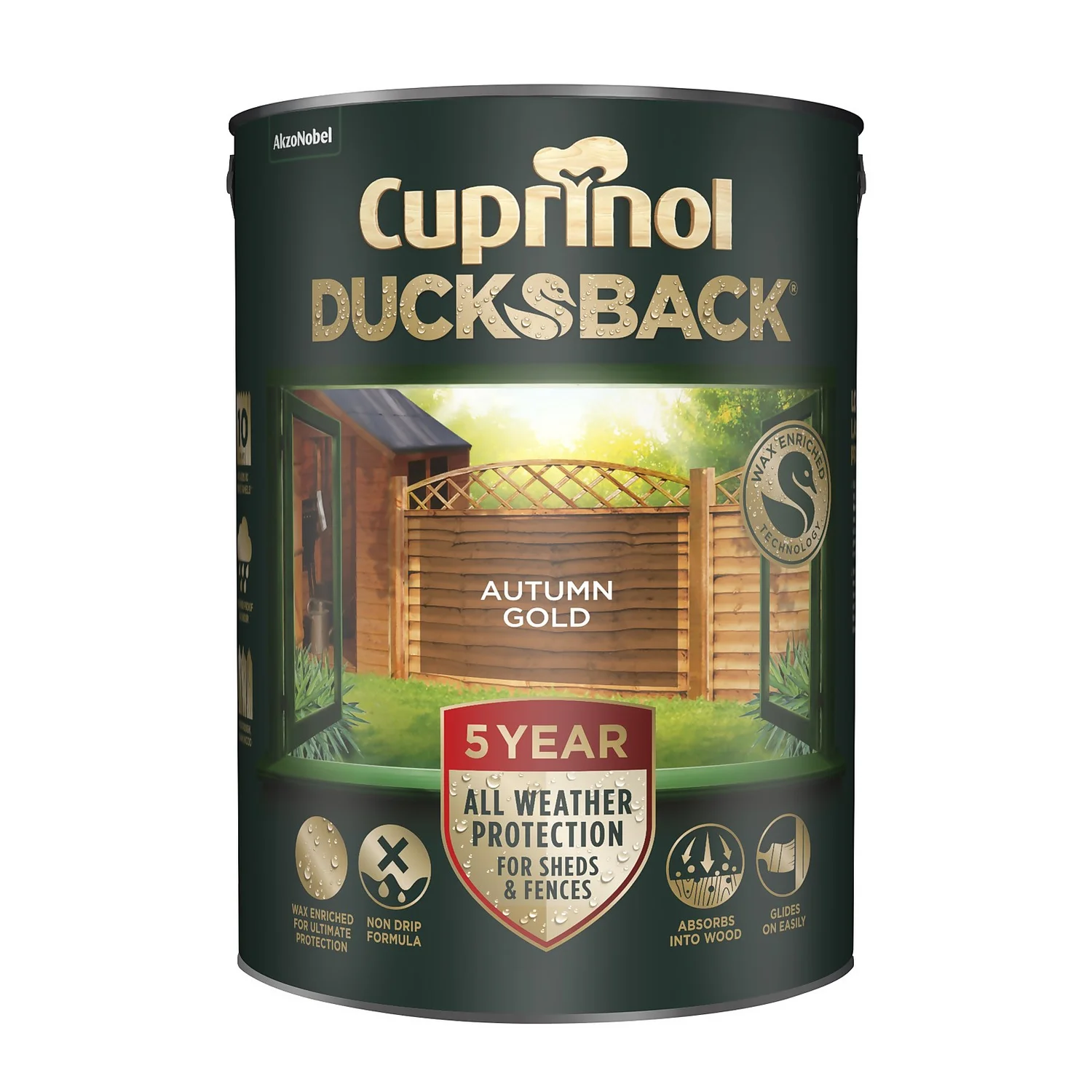 Cuprinol 5 Year Ducksback - Autumn Gold - 5L 1 Cuprinol 5 Year Ducksback - Autumn Gold - 5L