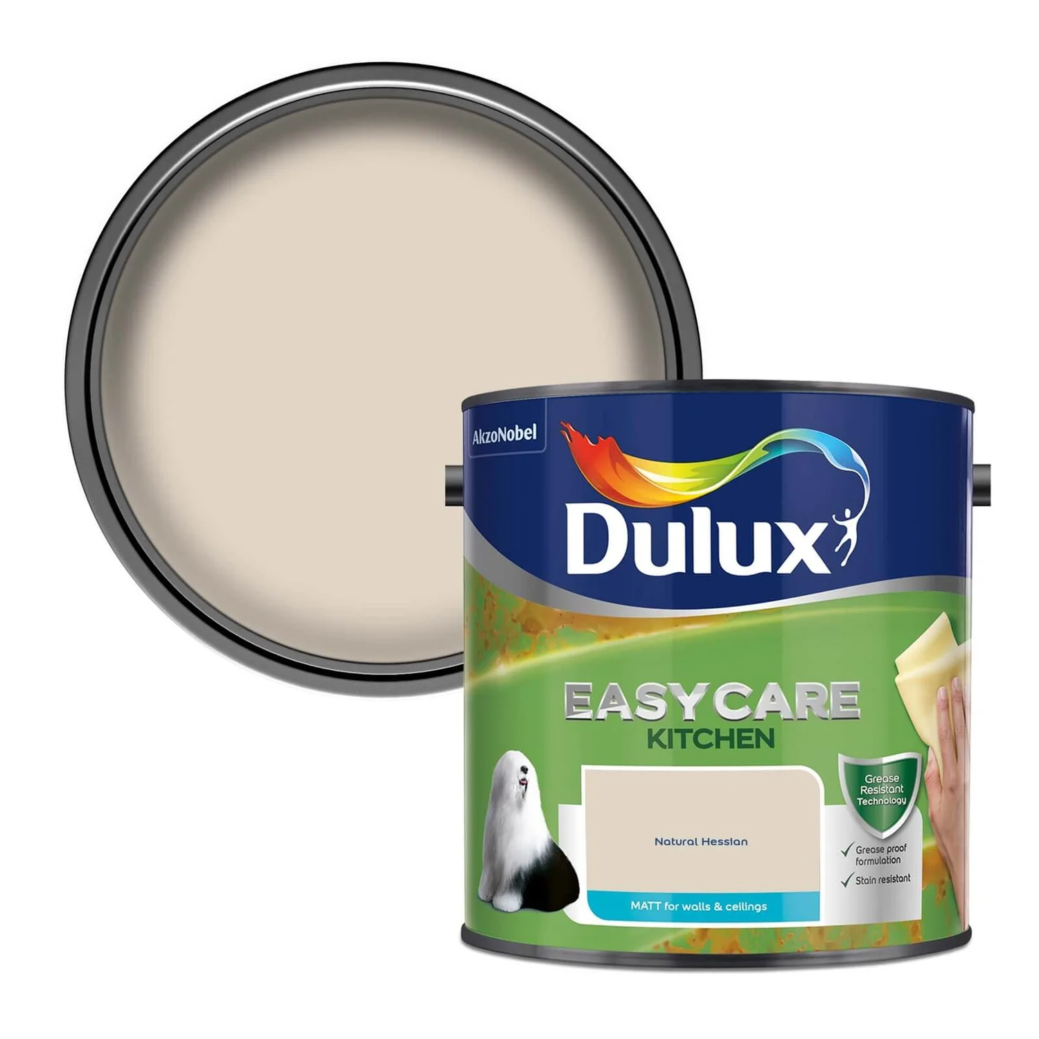 Dulux Easycare Kitchen Natural Hessian - Matt Paint - 2.5L 1 Dulux Easycare Kitchen Natural Hessian - Matt Paint - 2.5L