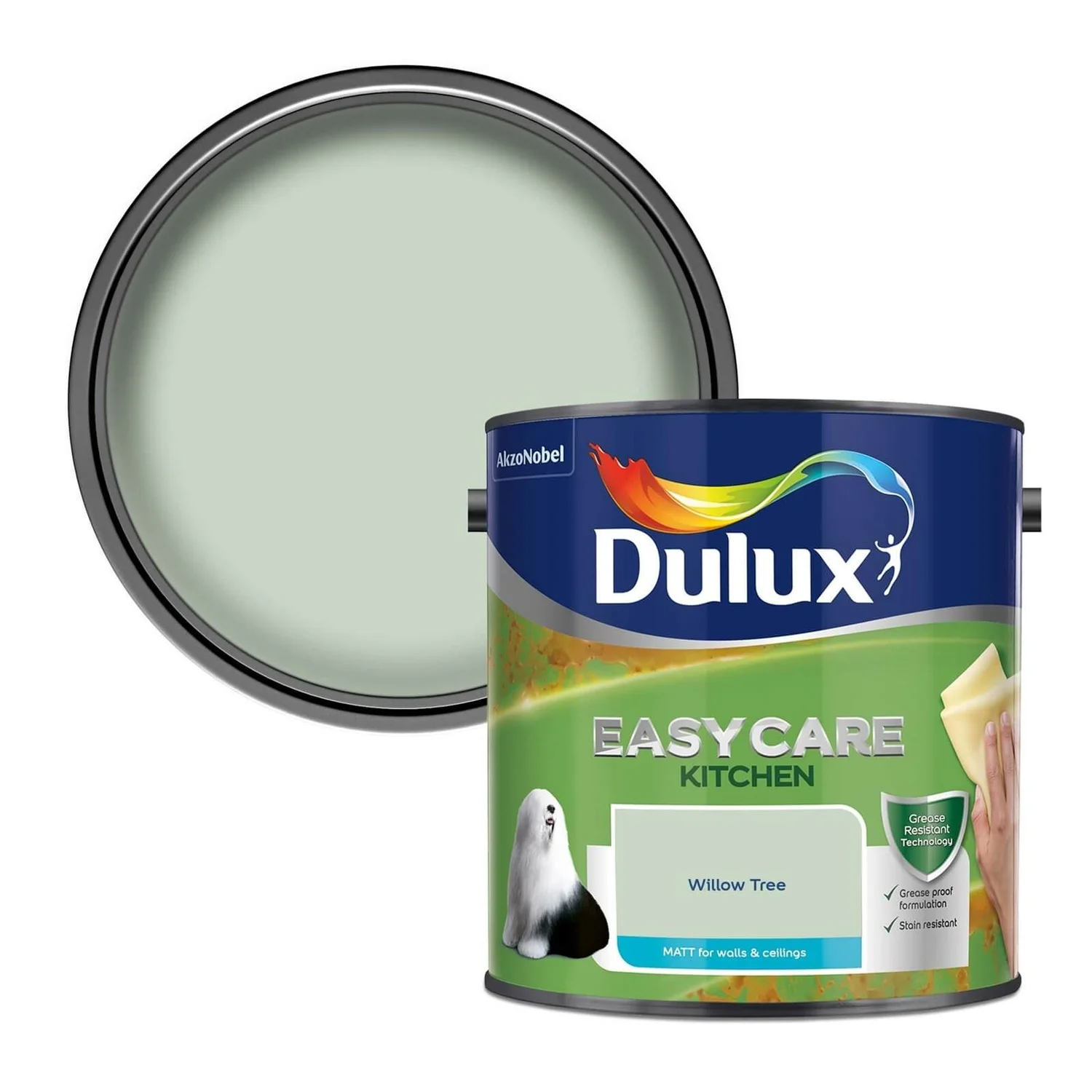 Dulux Easycare Kitchen Willow Tree - Matt Paint - 2.5L 1 Dulux Easycare Kitchen Willow Tree - Matt Paint - 2.5L