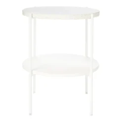 Solna Terrazo Side Table - White -Outlet Home Harmony Store 12876028 1984886270350092