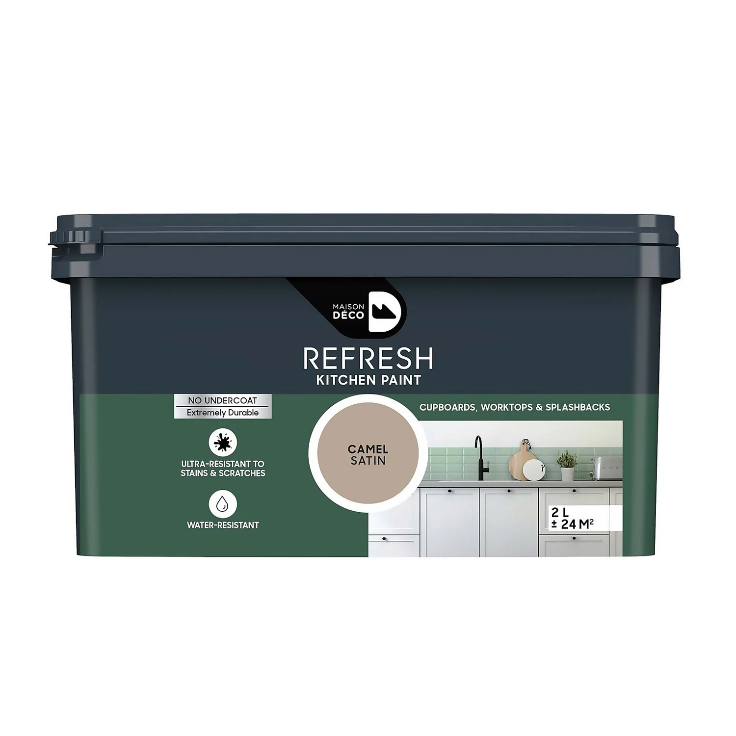 Maison Deco Refresh Kitchen Cupboards, Worktops & Splashbacks Paint Camel - 2L 1 Maison Deco Refresh Kitchen Cupboards, Worktops & Splashbacks Paint Camel - 2L