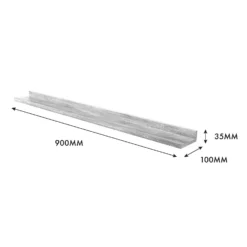 Flexi Storage Decorative Shelving Photo Shelf Grey Oak 900x35x100mm -Outlet Home Harmony Store 12878517 1274976461911000