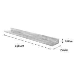 Flexi Storage Decorative Shelving Photo Shelf Grey Oak 600x35x100mm -Outlet Home Harmony Store 12878519 1174976461964811
