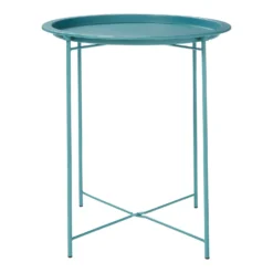 Folding Side Table Dark Teal -Outlet Home Harmony Store 12879006 1244888469376003