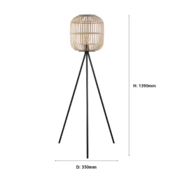Eglo Bordesley Wooden Floor Lamp -Outlet Home Harmony Store 12879397 1594843869040566