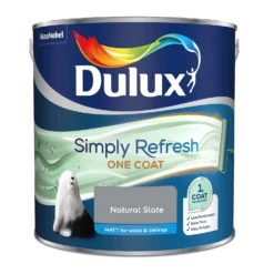 Dulux Simply Refresh One Coat Matt Emulsion Paint Natural Slate - 2.5L -Outlet Home Harmony Store 12881512 1424843845641118