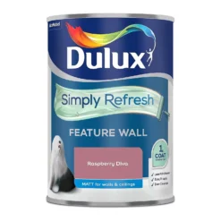 Dulux Simply Refresh Feature Wall One Coat Matt Emulsion Paint Raspberry Diva - 1.25L 11 Dulux Simply Refresh Feature Wall One Coat Matt Emulsion Paint Raspberry Diva - 1.25L -Outlet Home Harmony Store 12881591 2084843869281598