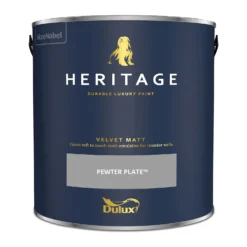Dulux Heritage Matt Emulsion Paint Pewter Plate - 2.5L -Outlet Home Harmony Store 12881957 1954843784963493