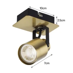 Lucy Single Lamp Spotlight - Gold & Black -Outlet Home Harmony Store 12882218 1964843518529632
