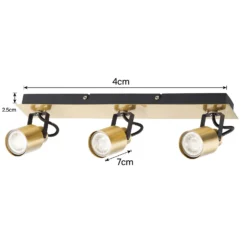 Lucy 3 Lamp Spotlight Plate - Gold & Black -Outlet Home Harmony Store 12882221 1804843518979659