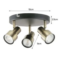 Noah 3 Lamp Spotlight Plate - Black & Antique Brass 10 Noah 3 Lamp Spotlight Plate - Black & Antique Brass -Outlet Home Harmony Store 12882222 5454843519127148