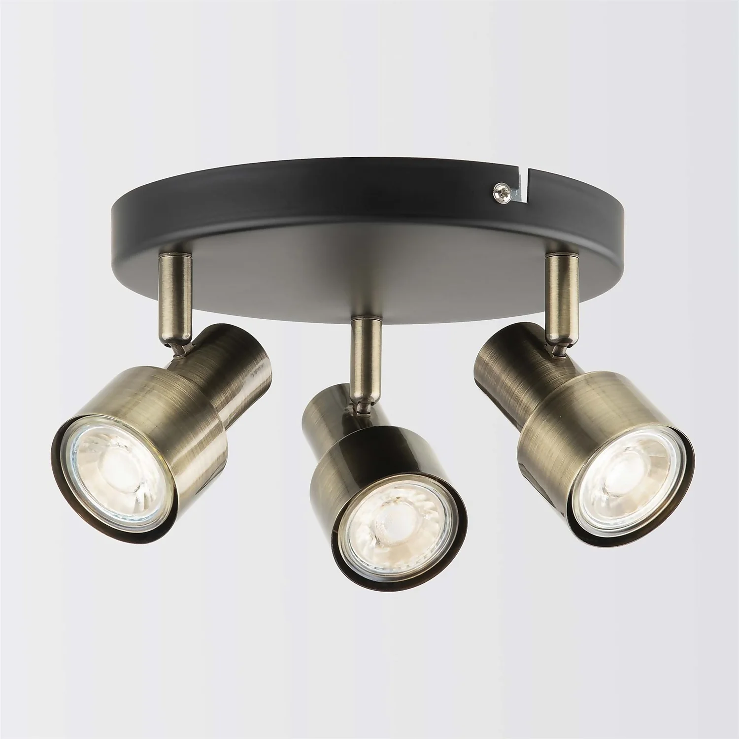 Noah 3 Lamp Spotlight Plate - Black & Antique Brass 3 Noah 3 Lamp Spotlight Plate - Black & Antique Brass - Image 3