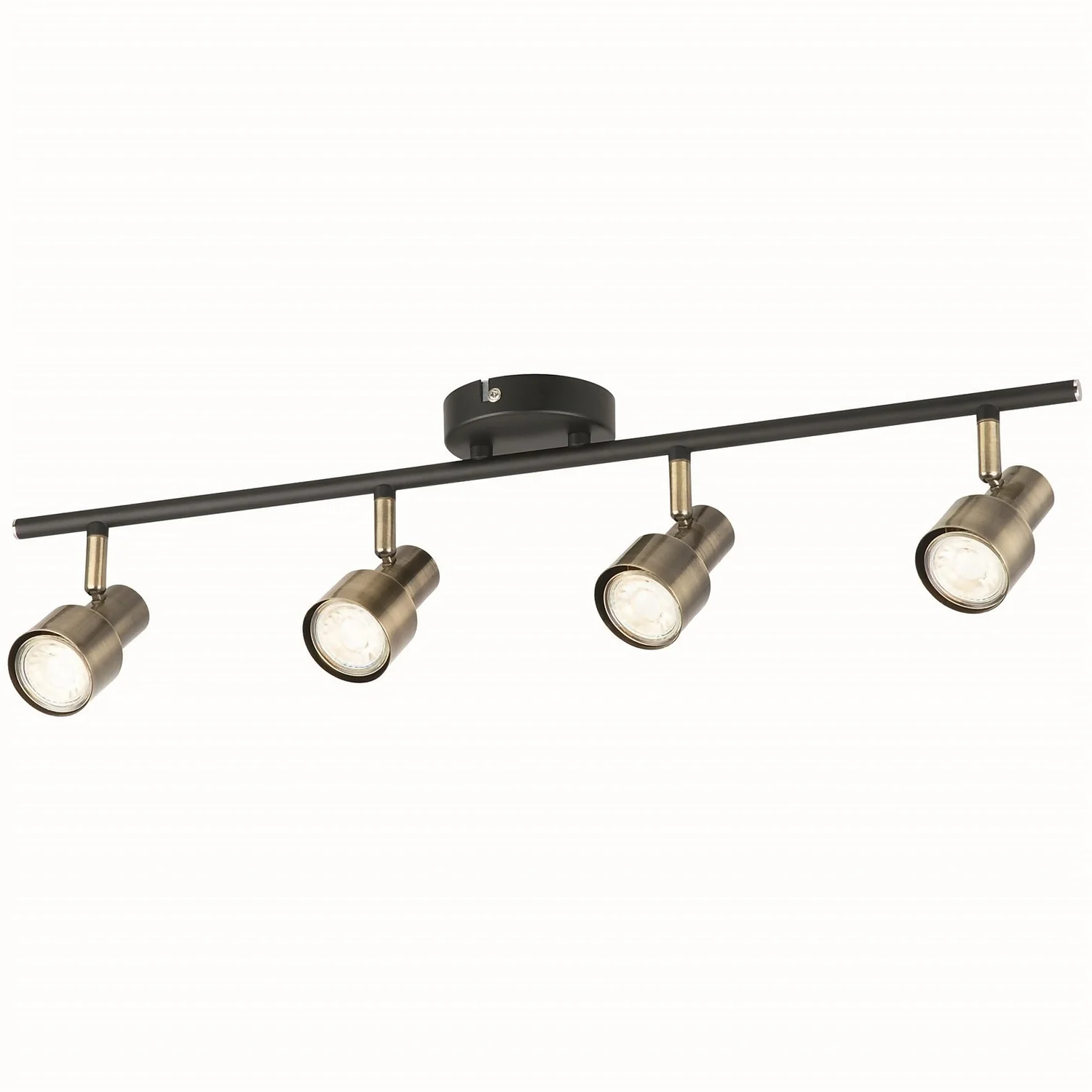 Noah 4 Lamp Spotlight Plate - Black & Antique Brass 1 Noah 4 Lamp Spotlight Plate - Black & Antique Brass