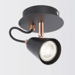 Emma Single Lamp Spotlight - Black & Copper -Outlet Home Harmony Store 12882227 1964843519272798