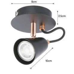 Emma Single Lamp Spotlight - Black & Copper -Outlet Home Harmony Store 12882227 4824843519317123