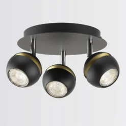Austin 3 Lamp Spotlight Plate - Black & Gold -Outlet Home Harmony Store 12882230 9524843520183208