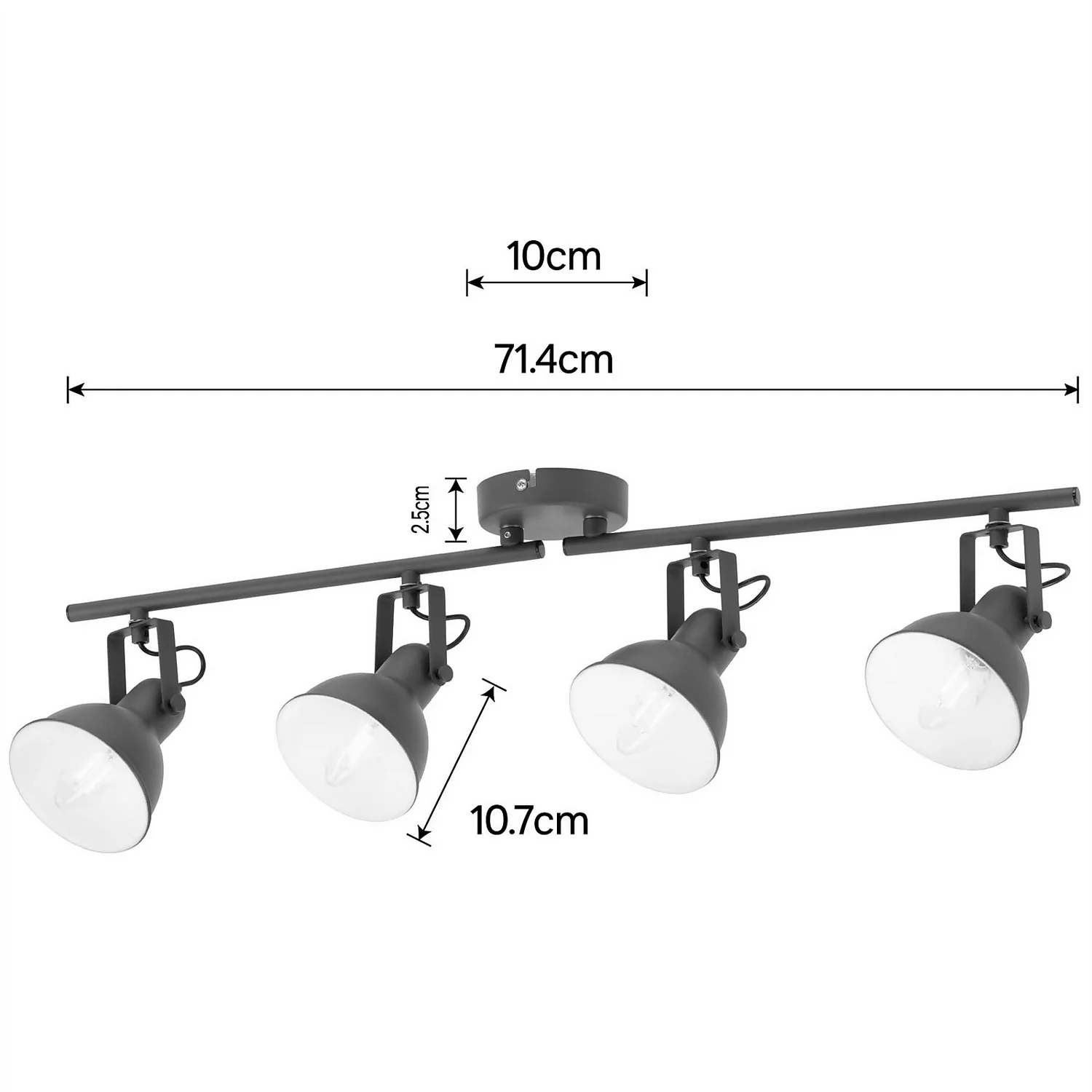 Alfie 4 Lamp Spotlight Bar - Grey 5 Alfie 4 Lamp Spotlight Bar - Grey - Image 5