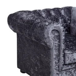 Chesterfield Crushed Velvet Armchair - Petrol Blue -Outlet Home Harmony Store 12882324 4874843612998858