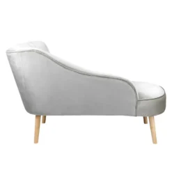 Lara Luxury Velvet Chaise Longue - Silver -Outlet Home Harmony Store 12882862 8814893575365956