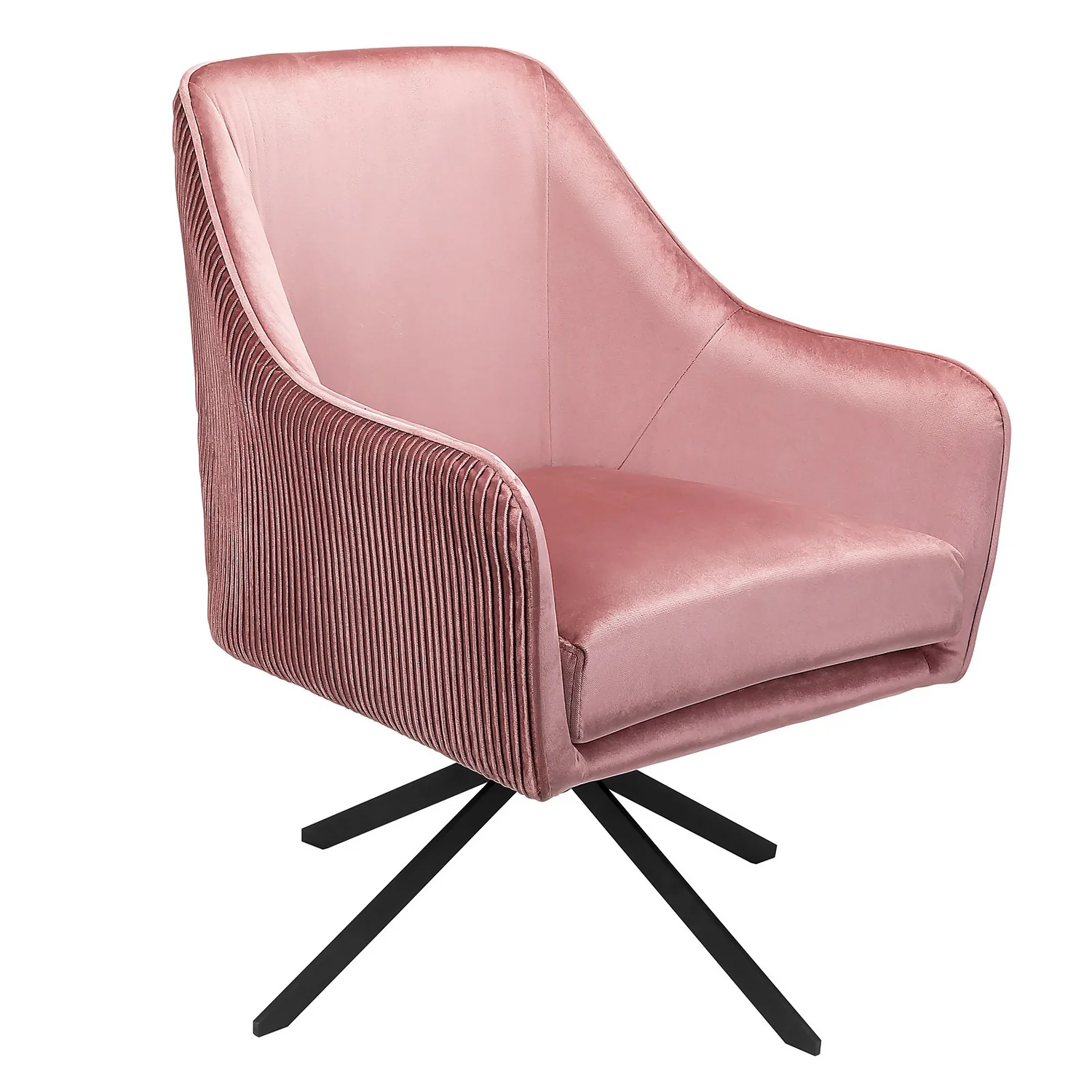 Pia Pleat Swivel Chair - Rose 1 Pia Pleat Swivel Chair - Rose