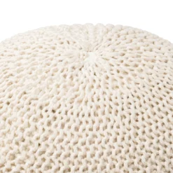 Charles Chunky Knit Pouffe - Cream -Outlet Home Harmony Store 12882880 1374898261755326