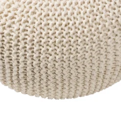 Charles Chunky Knit Pouffe - Cream -Outlet Home Harmony Store 12882880 1564898261798049