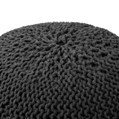 Charles Chunky Knit Pouffe - Grey -Outlet Home Harmony Store 12882881 2054898261799066