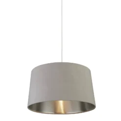 House Beautiful Samet Velvet Drum Shade - Grey - 45cm -Outlet Home Harmony Store 12882892 3514861119839793