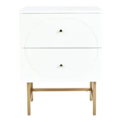 House Beautiful Taylor 2 Drawer Bedside Table - White -Outlet Home Harmony Store 12886096 1594862228071089