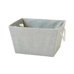 Neutral Herringbone Large Storage Basket