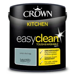 Crown Easyclean®Greaseguard+ Kitchen Matt Washable Multi Surface Paint Simply Duck Egg - 2.5L -Outlet Home Harmony Store 12886976 3774853416666881