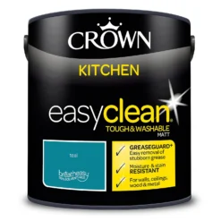 Crown Easyclean®Greaseguard+ Kitchen Matt Washable Multi Surface Paint Teal® - 2.5L 13 Crown Easyclean®Greaseguard+ Kitchen Matt Washable Multi Surface Paint Teal® - 2.5L -Outlet Home Harmony Store 12886982 7834853416741434